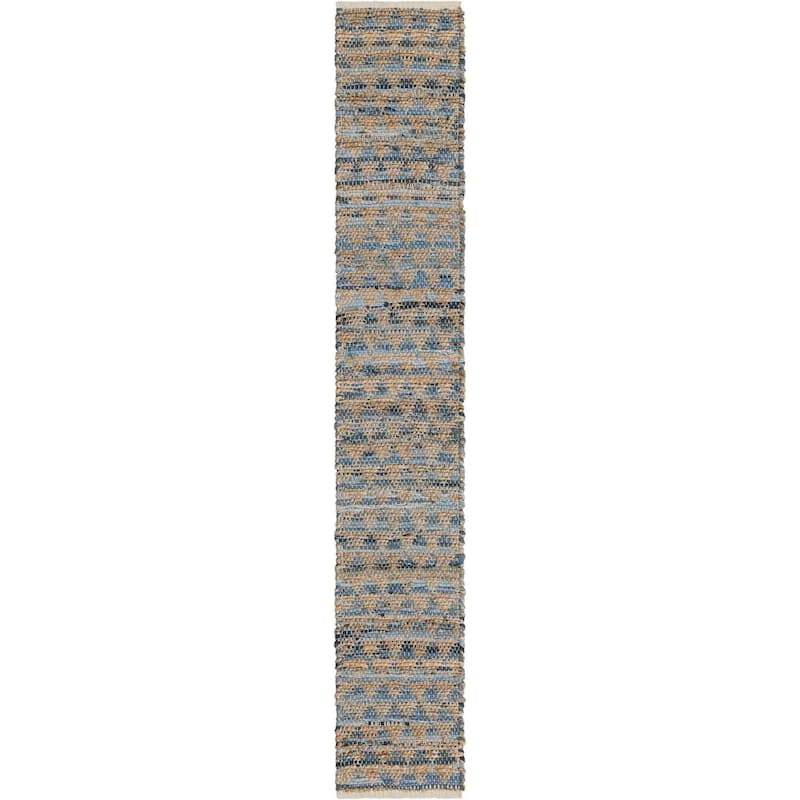 Braided Dosa Collection Area Rug - 1'2"x8' - Blue-Natural