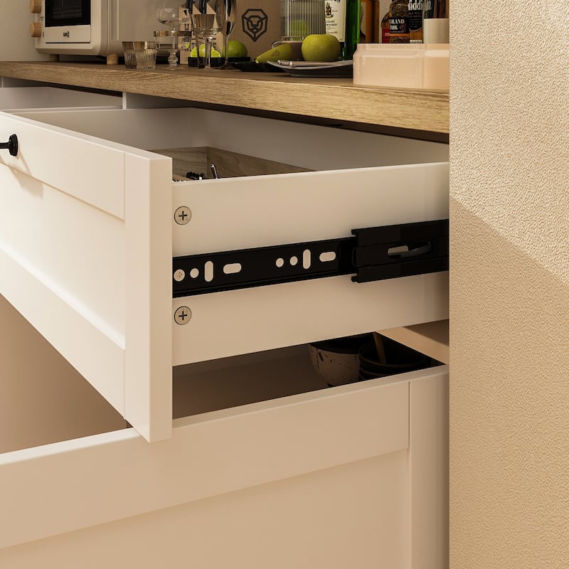2 Piece Modular Closet Storage Set with Floor and Wall Cabinets Pantry
