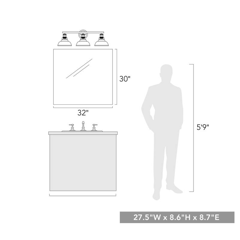 Carver 3 Light Bath Vanity