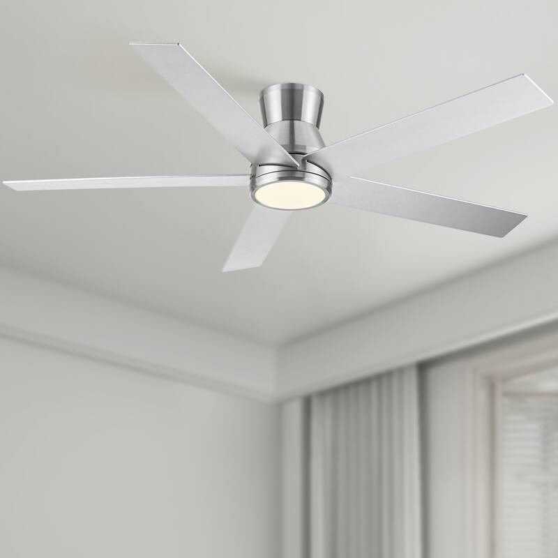 52" Brushed Nickel Lowe Profile Ceiling Fan with Light - Brushed Nickel