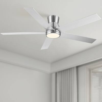 52" Brushed Nickel Lowe Profile Ceiling Fan with Light