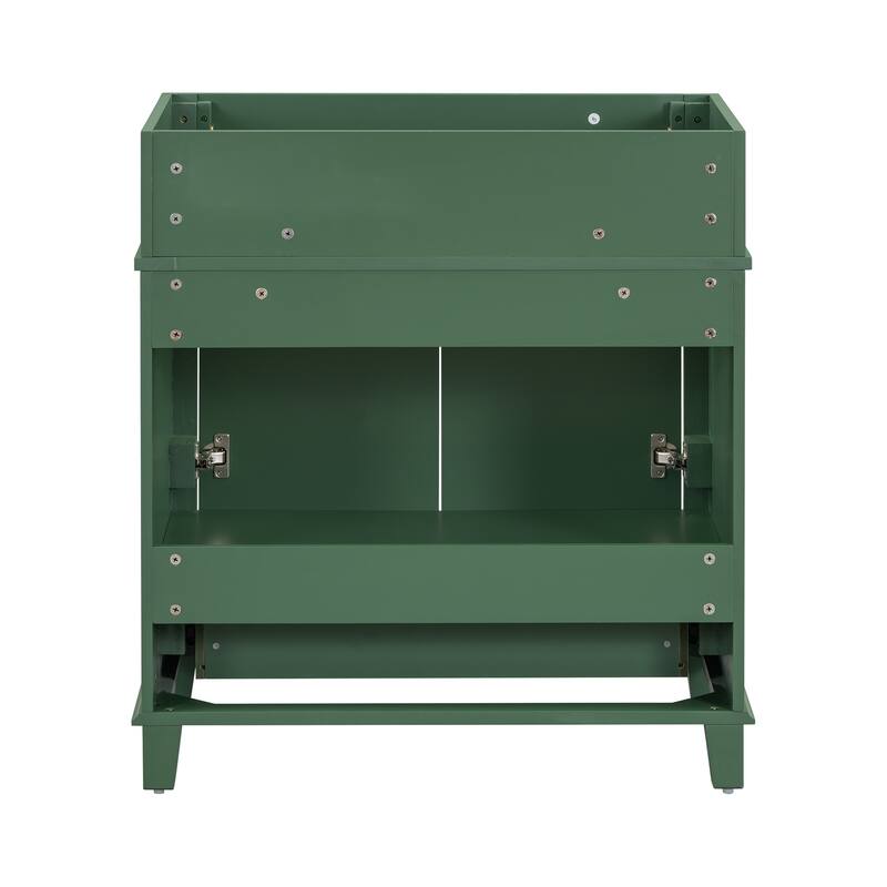 30'' Bathroom Vanity without Top,Solid Wood Frame Bathroom Storage Cabinet with Soft Closing Doors