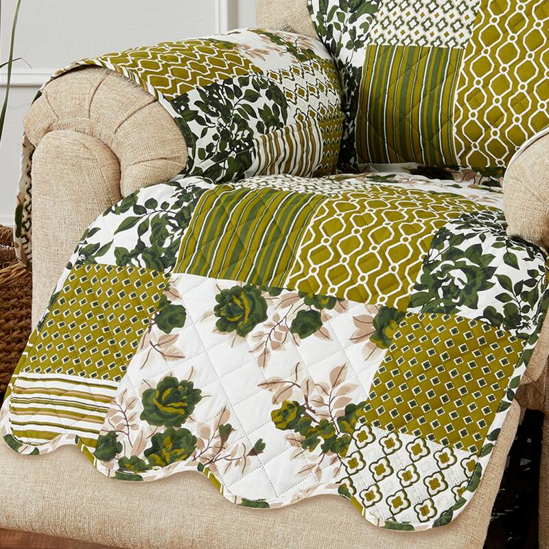 Reversible Recliner Cover Patchwork Pet Furniture Protector Slipcover