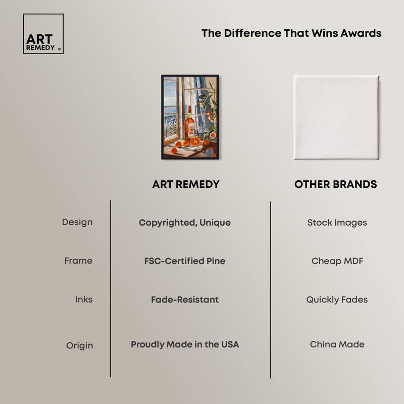 Orange Aperol by the Sea Canvas by Art Remedy