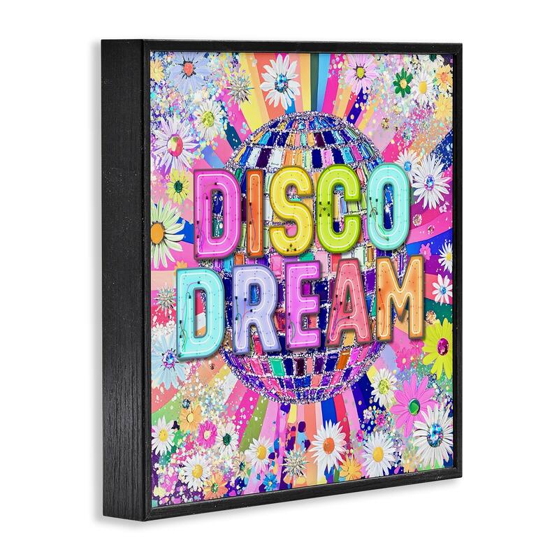 Stupell Vivid Disco Dream with Daisies Framed Giclee Art Design By Jess Stempel