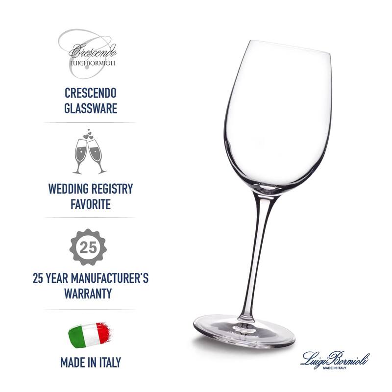 Luigi Bormioli Set of 4 Chardonnay White Wine Glasses - 13 oz