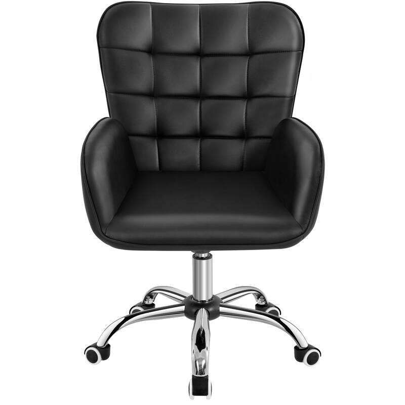 Yaheetech Faux Leather Desk Chair with Padded Armrests Modern Office Chair