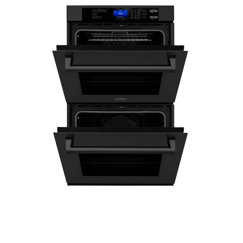 ZLINE 30" Professional Double Wall Oven with Self Clean and True Convection in Black Stainless Steel (AWD-30-BS)