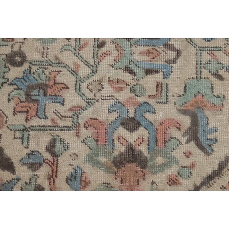 Geometric Tabriz Persian Area Vintage Rug Handmade Wool Carpet - 7'10"x 11'1"