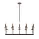 preview thumbnail 22 of 26, Farmhouse 10-Light Candle Iron Kitchen Island Linear Chandelier