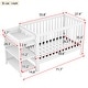 preview thumbnail 3 of 48, Toddler Bed with Safety Guardrail, Convertible Crib/Full Size Bed Wood Platform Bed Frame with Shelf for Kids Toddler