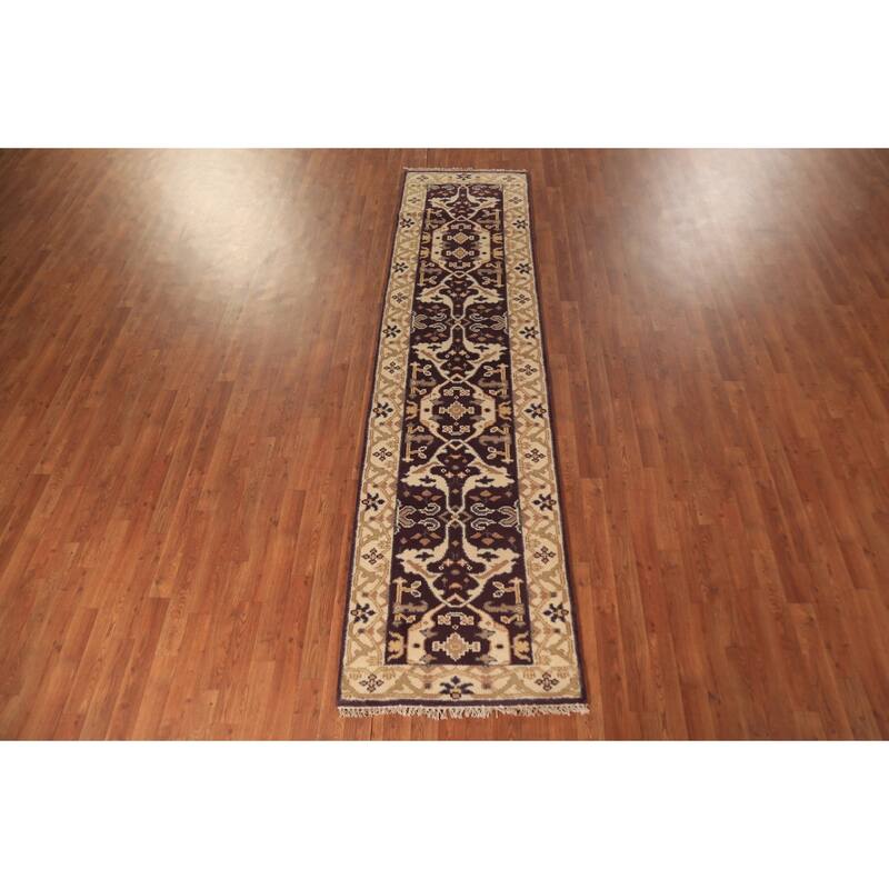 Oushak Oriental Runner Rug Handmade Red Wool Carpet - 2'6" x 9'10"