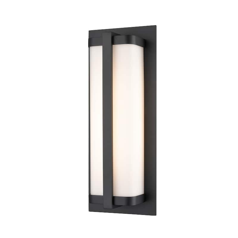 Millennium Lighting Amster 1 Light 16" LED Outdoor Wall Sconce in Powder Coat Black with Frosted Shade - Powder Coat Black