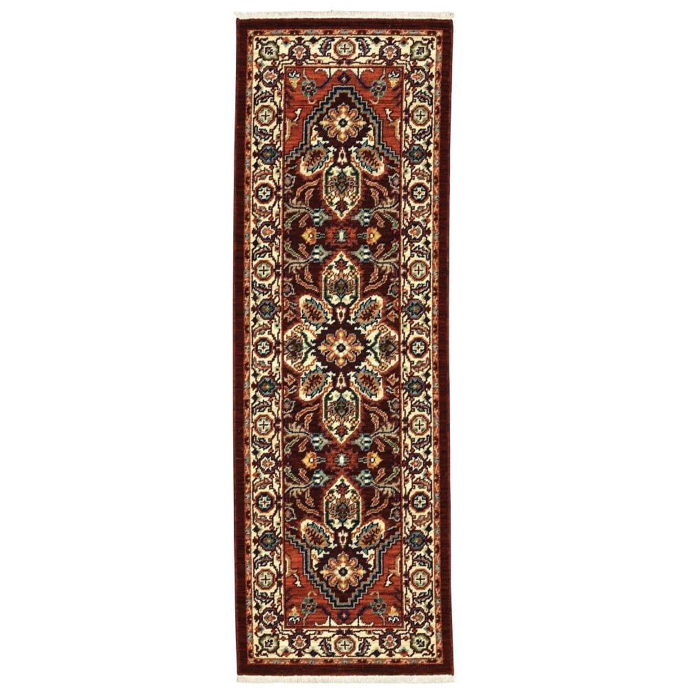 Style Haven Leander Star Medallion Fringed Wool Blend Area Rug
