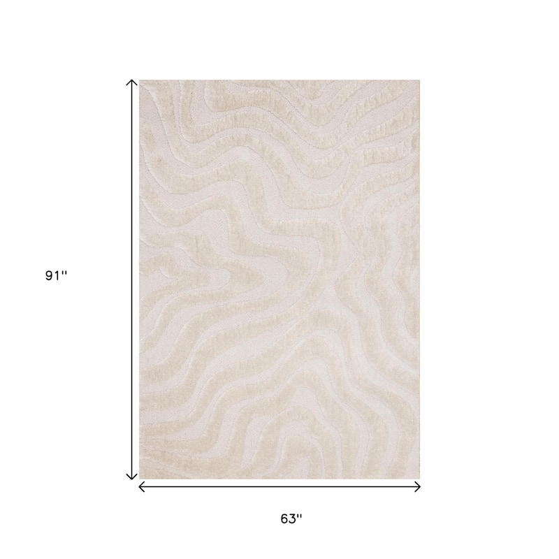 HomeRoots Solid Color Modern Rectangle Area Rug - 5' X 8'