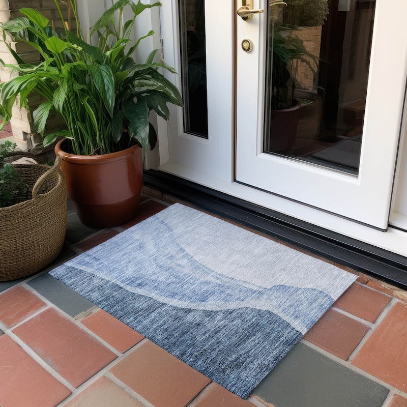 Machine Washable Indoor/ Outdoor Chantille Modern Abstract Rug