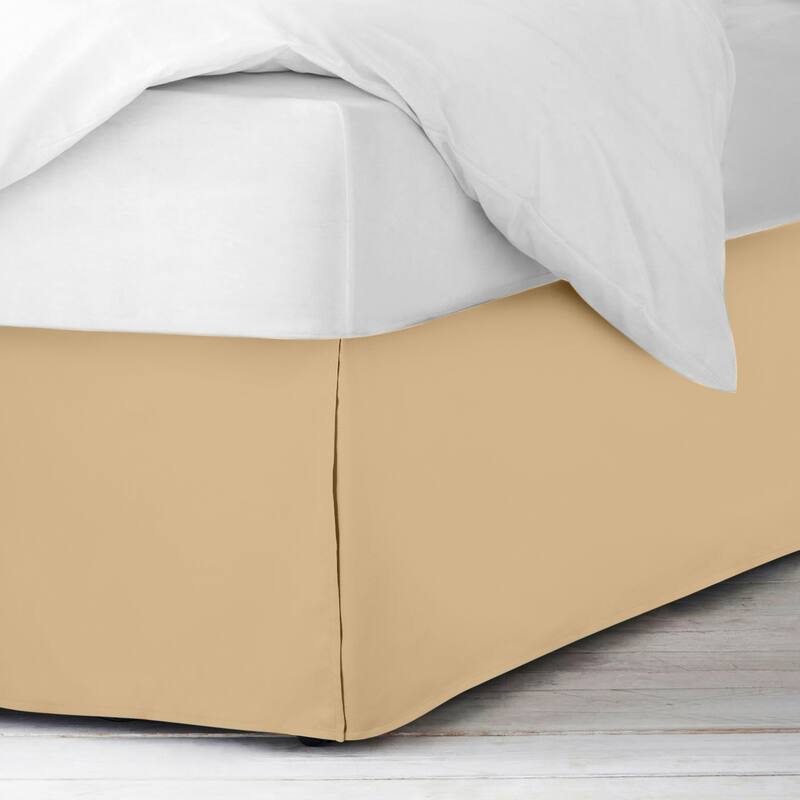 Clara Clark Pleated Bed Skirt-14 inch Tailored Drop - Soft Double Brushed Premium Microfiber Ruffle Bed Skirt - Includes 8 Pins