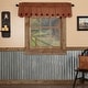preview thumbnail 8 of 9, Primitive Kitchen Curtains VHC Star Valance Rod Pocket Cotton Star Appliqued Burgundy/Dark Tan - 16x60