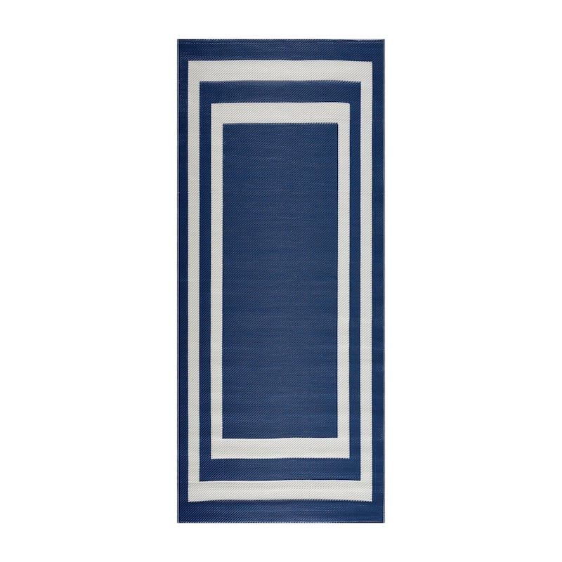 Playa Rug Outdoor Recycled Reversible Plastic Folded Mat/Rug Paris Collection Lightweight & Weather, Water and UV Resistant