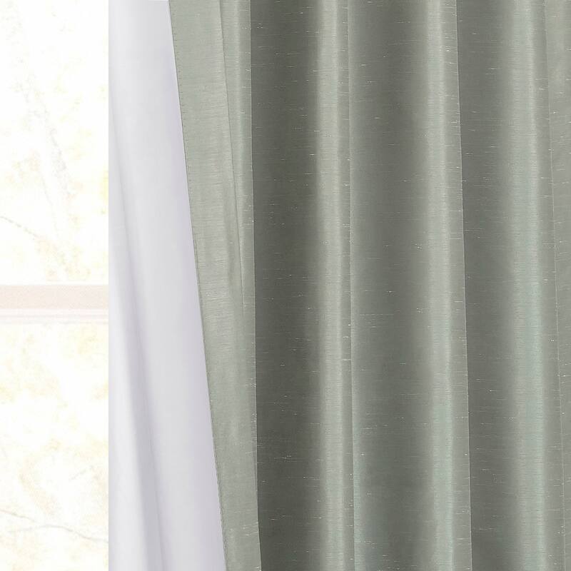 Exclusive Fabrics Solid Vintage Textured Faux Dupioni Silk Pleated Blackout Curtain (1 Panel)