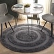 preview thumbnail 19 of 41, SAFAVIEH Florida Shag Carlinde Border 1.2-inch Thick Rug 3' Round - Grey - Round