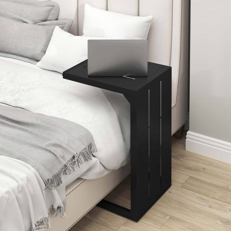 Costway 1/2 PCS C-Shaped End Table with Adjustable Foot Pads 2-In-1