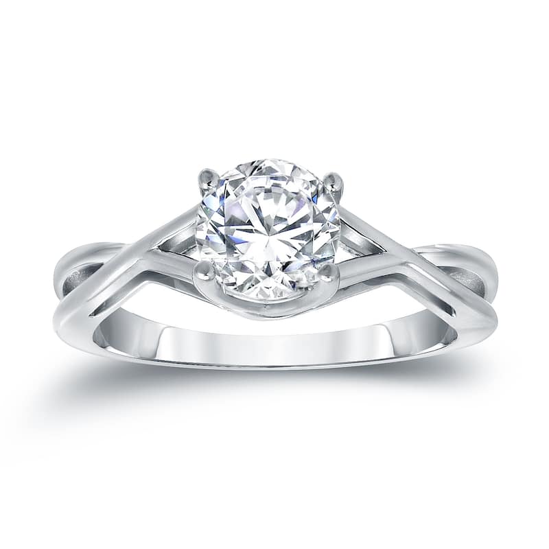 Auriya 14k Gold 1ctw Twisted Solitaire Diamond Engagement Ring (F-G, I1-I2)