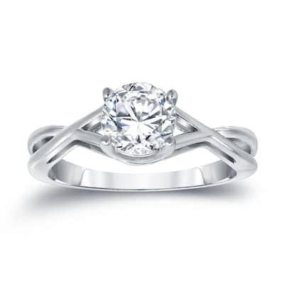 Auriya 14k Gold 1ctw Twisted Solitaire Diamond Engagement Ring (F-G, I1-I2)