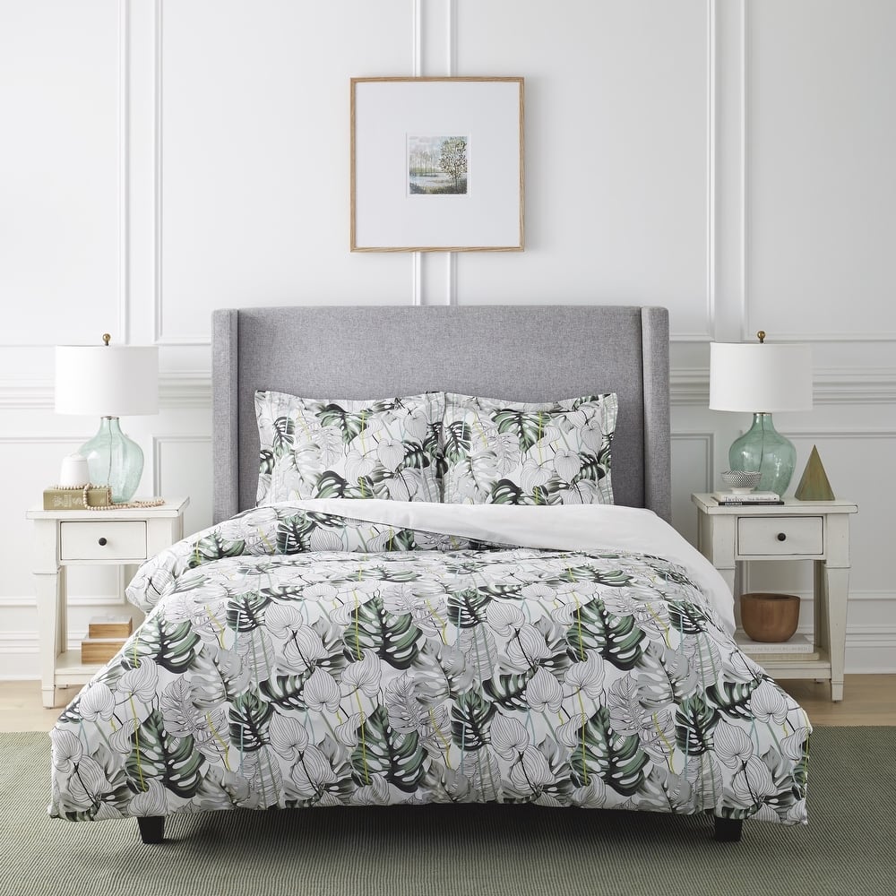 Pointehaven 250TC Monstera Combed Cotton Duvet Set
