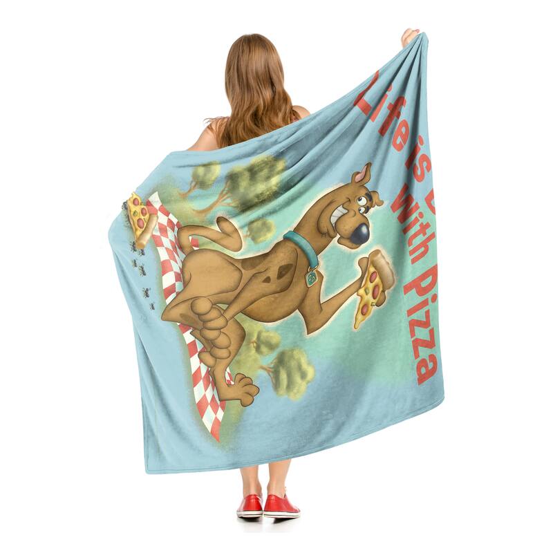 Warner Brothers Scooby Doo Pizza is Life Silk Touch Throw Blanket
