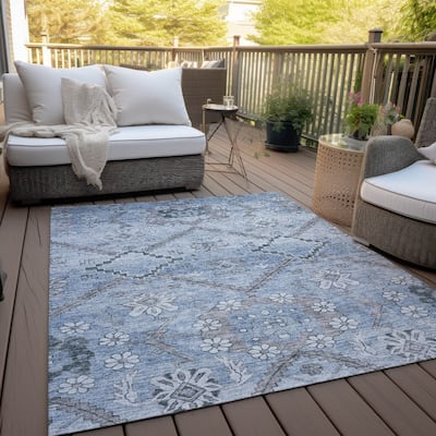 Machine Washable Indoor/ Outdoor Chantille Tribal Garden Rug