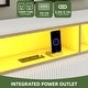 preview thumbnail 4 of 10, 53'' Tall Storage Wingback Headboard, Corduroy Upholstered Platform Bed Frame with Charging Station and RGB LED Lights