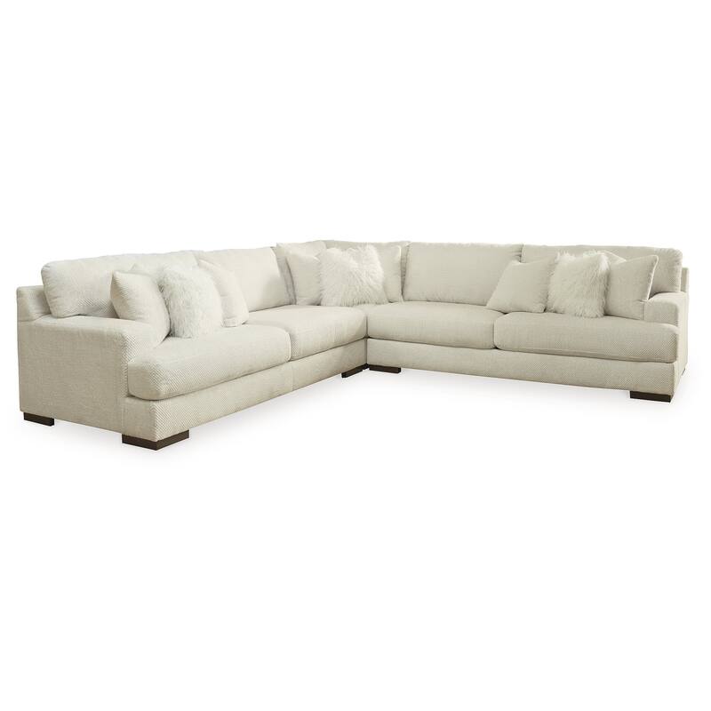 Signature Design by Ashley Zada Ivory 3-Piece Sectional - 130"W x 130"D x 38"H