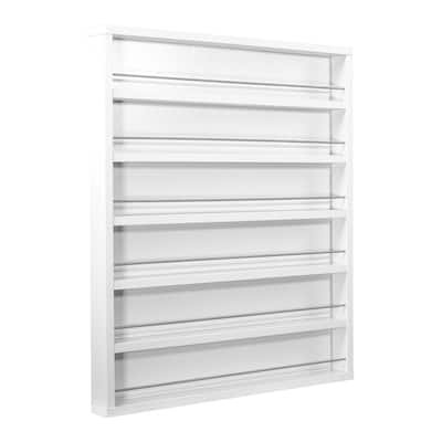 Nail Polish Tattoo Ink Display Rack Wall-mounted Bottle Holder - 6 Tier 90 Bottles, White - 22" x 26"