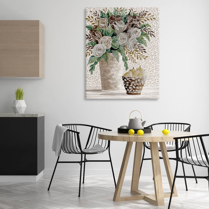 Stupell Bouquet on Leopard Pattern Canvas Wall Art Design By Cindy Jacobs