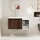 preview thumbnail 50 of 131, BNK 12/24/36/48/60 Inch Wall-Mounted Bathroom Vanity, Bathroom Cabinet with Doors or Side Shelves 35.7''W - CaliforniaWalnut