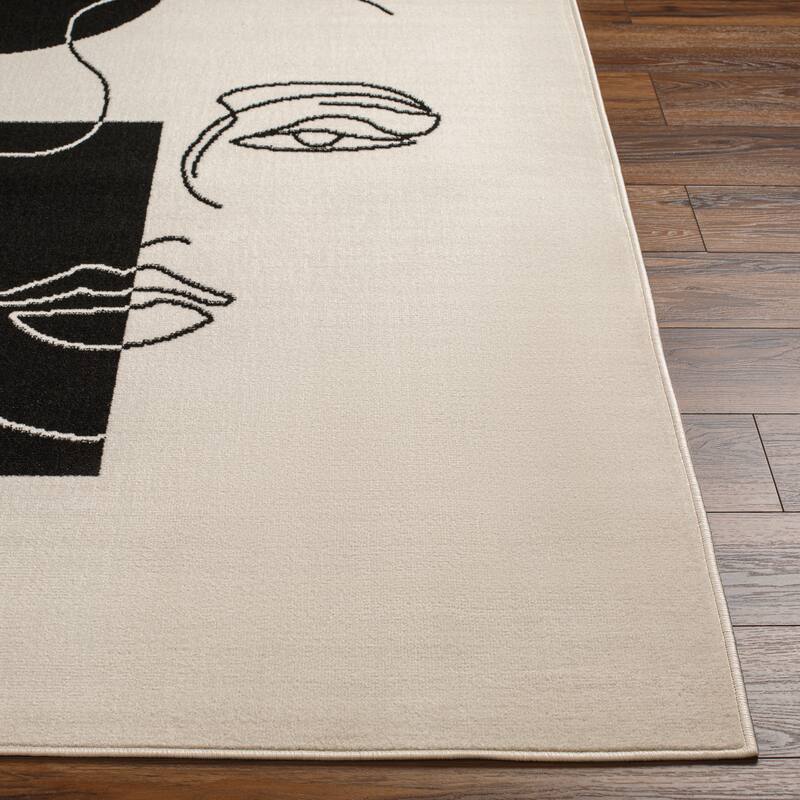 Livabliss Pisa Modern Abstract Portrait Area Rug