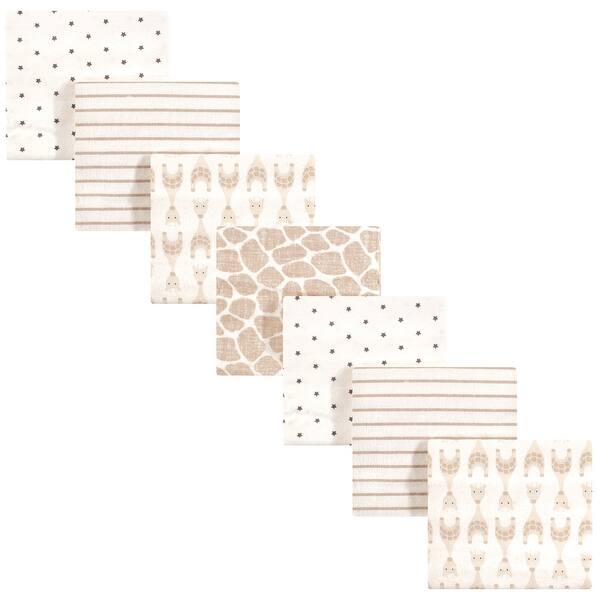 slide 1 of 1, Hudson Baby Infant Cotton Flannel Receiving Blankets Bundle, Neutral Giraffe, One Size - Neutral Giraffe - One Size One Size - Neutral Giraffe
