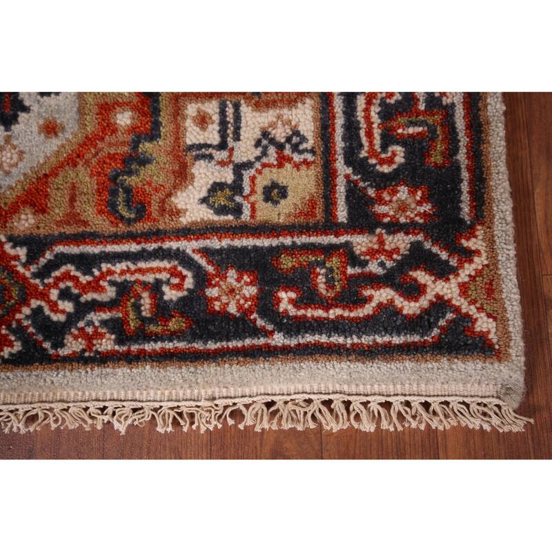 Geometric Heriz Serapi Oriental Runner Rug Handmade Wool Carpet - 2'7"x 8'0"