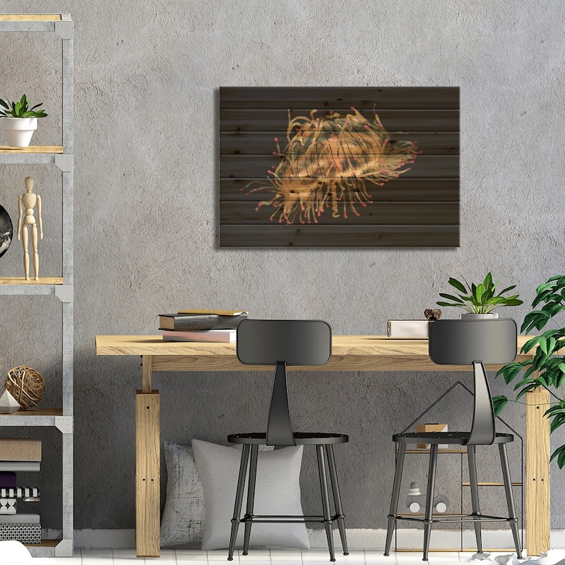Flower Hat Jelly, Native To Brazil, Argentina And Japan Print On Wood by Hiroya Minakuchi - Multi-Color