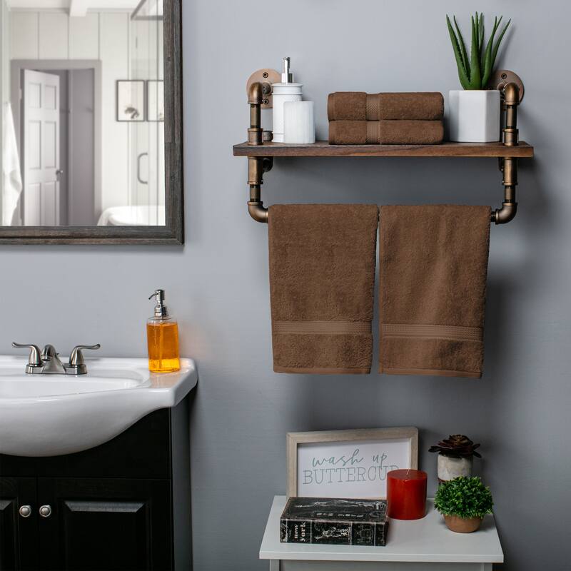 Superior Marche Egyptian Cotton Hand Towel - Set of 4 - Chocolate