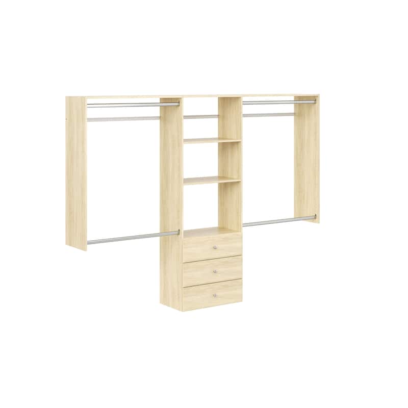 Easy Track 8 Ft.W. Deluxe Plus Laminate Closet Kit - Honey Blonde