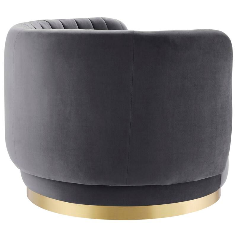 Embrace Tufted Performance Velvet Performance Velvet Swivel Chair