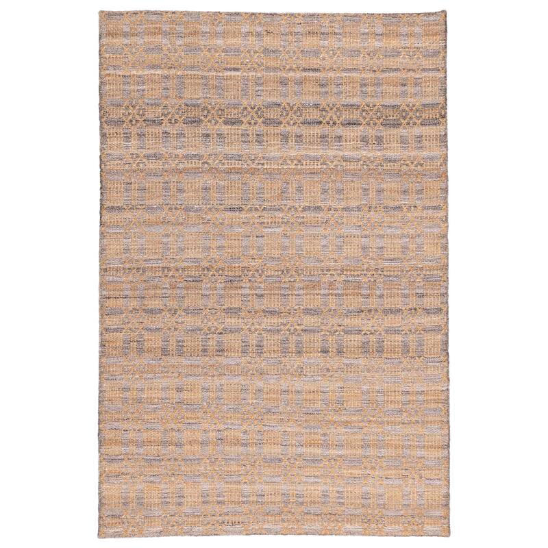 ECARPETGALLERY Flat-Weave Palas Denizli Tan Jute, Rayon Kilim - 5'3 x 7'8