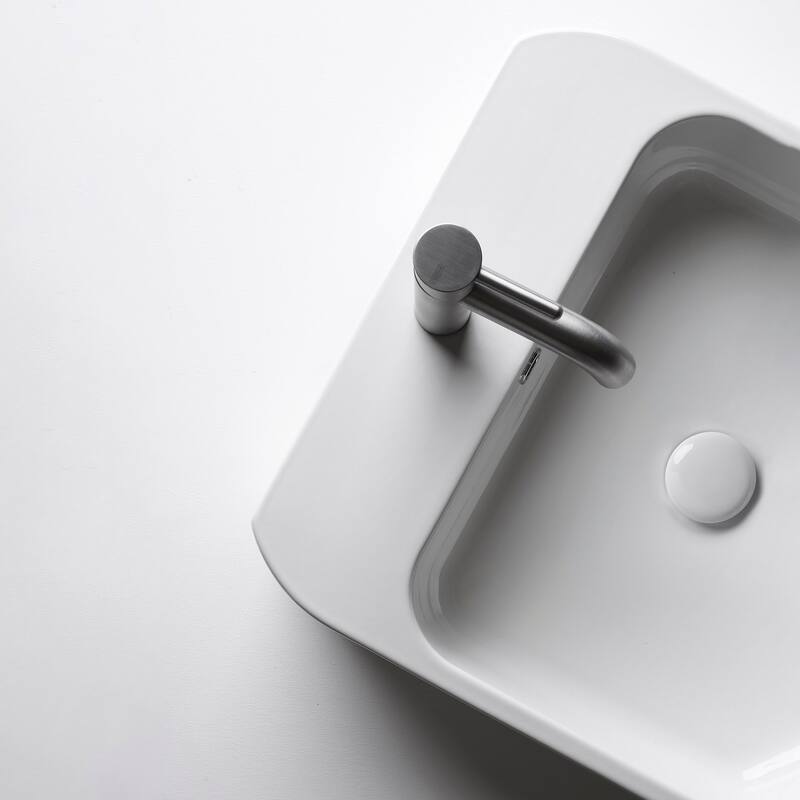 WS Bath Collections Cosa 18-7/8" Square Ceramic Vessel or Wall Mounted