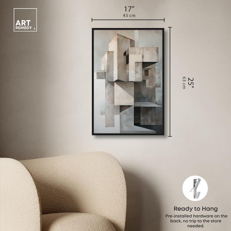 Grey Matrixy Canvas by Art Remedy