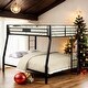 preview thumbnail 2 of 3, Metal Full XL over Queen Bunk Bed with Built-in Ladder,Kids Bed Design