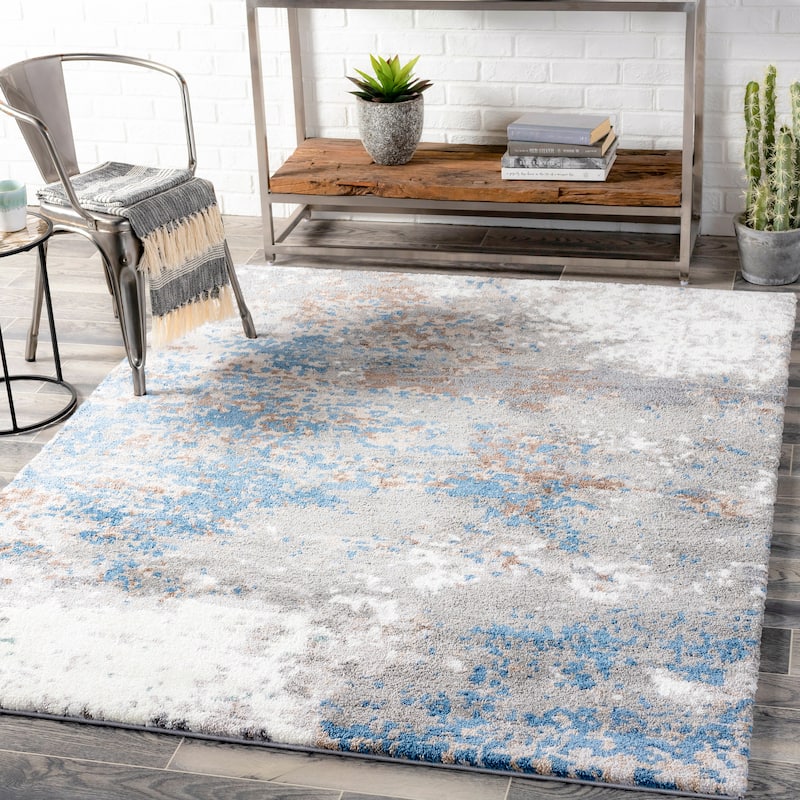 Livabliss Sloanne Plush Modern Area Rug - Grey - 7'10" x 10'