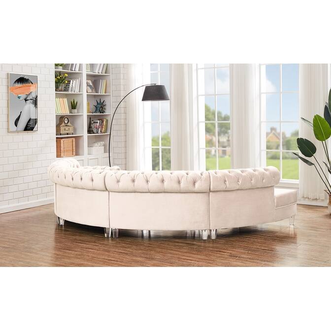 138.6" Velvet curved sofa Symmetrical Modular Sectional