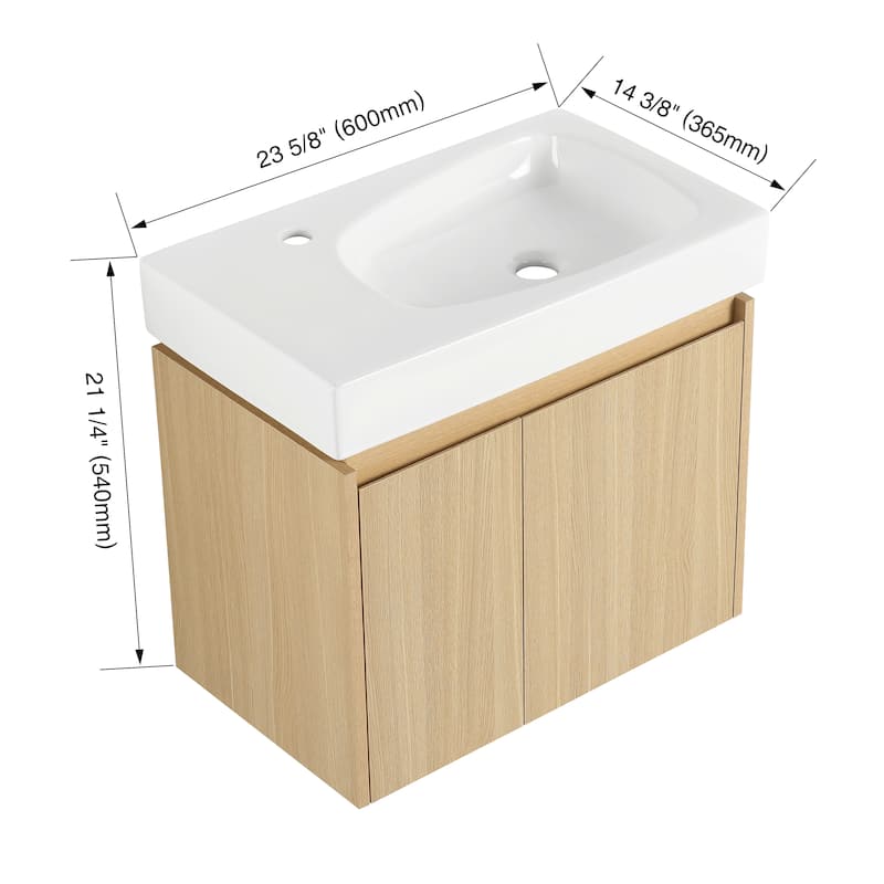 BNK 16"/20"/24"/30"/36" Single Sink Bathroom Vanity with Soft Close Door and Shelf